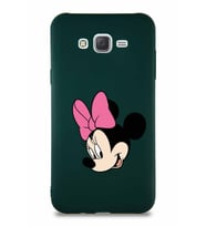 Samsung Galaxy J7 Core Soft Premier Kapak Minnie Mouse-B Tasarımlı Silikon Kılıf - Yeşil (Şeffaf)