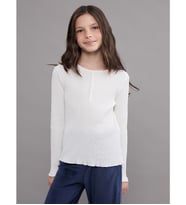 LCW Kids Ekru Bisiklet Yaka Kız Çocuk Tişört