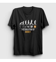 Presmono Unisex Siyah Evolution of Money Bitcoin T-Shirt 263743tt