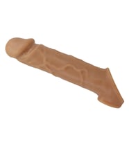 MorGece 20.5 cm ve 1 cm Premium Uzatmalı Halkalı Gerçekçi Penis Kılıfı