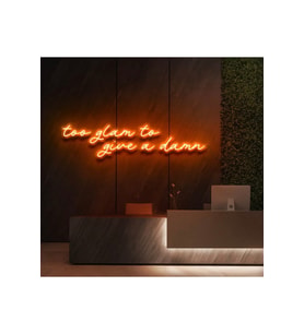Too glam to give a damn Yazılı Neon Tabela