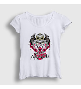 Presmono Kadın Beyaz Ravens Amon Amarth T-Shirt 9028tt