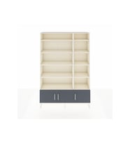 Arges Dolap 10 Raflı 3 Kapaklı 132x30x195 Aytaşı-Antrasit/Aytaşı