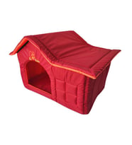 La Vista Dış Mekan Su Geçirmez Kedi ve Köpek Çatılı Ev Kırmızı 56-36-45cm