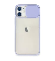 Apple İphone 11 Kılıf Palm Buzlu Kamera Sürgülü Silikon - Lila