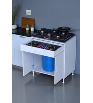 Eliusta Lumin Tüp Yuvalı 70 cm Ankastre Ocak Altı Dolap 70x88x48 cm Beyaz Dolap Çekmeceli Mutfak Organizeri