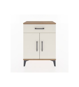 Arges Komodin Tek Raflı Tek Çekmeceli 2 Kapaklı 60x30x80 Çam-Aytaşı