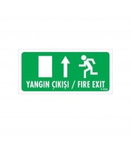 Northcity Yangın Çıkışı Yukarı Uyarı Levhası 17,5x25 - Kod:935 Acil Durum Göstergesi