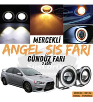 Mitsubishi Lancer 2007-2014 Uyumlu Mercekli Angel Sis Farı Metal 76 mm Turuncu Halkalı Gündüz Farı