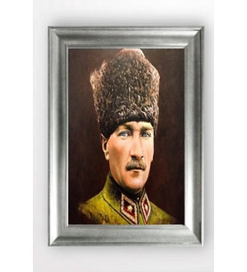 Gümüş Çerçeveli Atatürk Tablo cv812