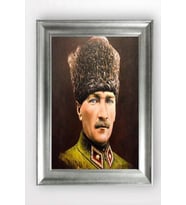 Gümüş Çerçeveli Atatürk Tablo cv812