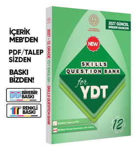 2027 YDT MEBİ İngilizce 12.Sınıf Skills Question Bank (Beceri Temelli Soru Bankası) BASKI ÜCRETİ