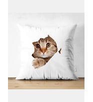 Kedi Model Kırlent Kılıfı - Kedi Yastık Kılıfı