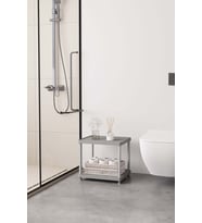 Gri 2 Katlı 33X40 Ekstra Geniş Düzenleyici Mutfak ve Banyo Rafı Sehpa