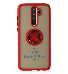 Pilelistore   Xiaomi Redmi Note 8 Pro Kılıf Montreal Yüzüklü Silikon Kapak - Kırmızı