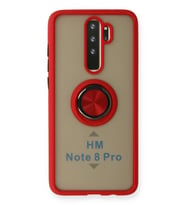 Pilelistore   Xiaomi Redmi Note 8 Pro Kılıf Montreal Yüzüklü Silikon Kapak - Kırmızı