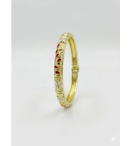 Flora Shıne Red Çiçek Desenli Mine İşlemeli Kelepçe Bileklik - Kbl0450