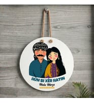 Xemla Deriyan - Kürtçe Hûn Bi Xêr Hatin Yazılı İsme Özel Mem û Zin Tasarı mlı Kapı Süsü ( İSİM İÇİN MESAJ ATINIZ )