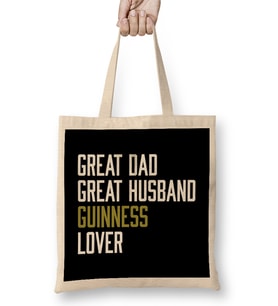 Great Dad Great Husband Guinness Lover Bez Çanta Uzun Saplı