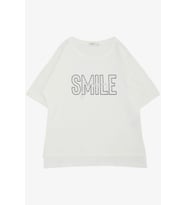 Breeze Kız Çocuk Tişört Smile Yazı Baskılı Taşlı 9-16 Yaş, Ekru