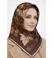 Soft Pamuk Eşarp-90 X 90 -06109 (Kahverengi)