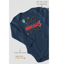 Dünya bir yana, amcam bir yana Uzun Kollu Çıtçıtlı Bebek Body