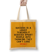 Bill Gates Quotes - Motivation İnspiration Success Work Gifts Bez Çanta Uzun Saplı