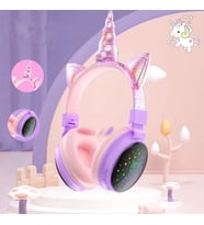 Unicorn Işıklı Bluetooth Kulaklık (Mor)