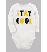 Organik Baskılı Pamuklu Unisex Bebek Body UZUNE231
