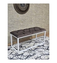Beyaz Boyalı Diktörtgen 100 cm x 40 cm Oturak Puf - Bench - Makyaj Oturağı - Oturak Kahverengi Renk 100 x 40 Boyut/Ebat (Çok Renkli)