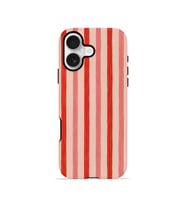 iPhone 16 Plus Vorian Çift Katmanlı MagSafe Kılıf Coral Cream Stripe
