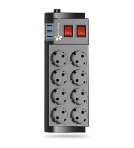 ENSHALL 2 Metre Uzatma Kablosu Çoklu Priz Termal Akım Korumalı 8'li Priz 3 Usb Li