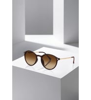 Polo Air UV400 Korumalı Yuvarlak Çerçeve Kadın Güneş Gözlüğü Kahverengi Gold Renk PLG-2127C2