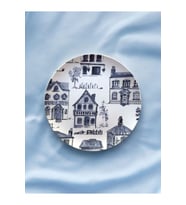 Blue Blanc Ev Desenli Duvar Tabağı Dekoratif Bahçe Balkon Mutfak Salon Duvar Süsü No:199