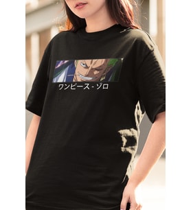 Anime Zoro Face Tişört (Siyah)