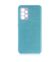 Galaxy A72 Kılıf Simli Renkli Silikon (Mavi)