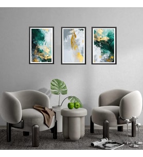 3'lü Modern Yağlı Boya Desenli Foreks Tablo