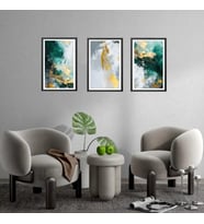 3'lü Modern Yağlı Boya Desenli Foreks Tablo