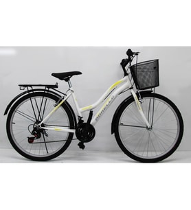 Dorello Beyaz Bisiklet 26 Jant 2650 Model 2650 Model Beyaz Sepetli Beyaz Sarı