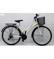 Dorello Beyaz Bisiklet 26 Jant 2650 Model 2650 Model Beyaz Sepetli Beyaz Sarı