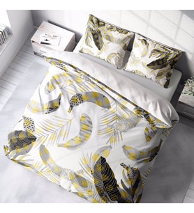 MonoHome Tropik Banana 3D Pamuk Saten Çift Kişilik Nevresim Takımı (Karışık)