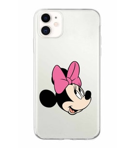 Apple iPhone 11 Uyumlu Kapak Minnie Mouse Tasarımlı Şeffaf Silikon Kılıf