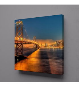 İSTANBUL BOĞAZ KÖPRÜSÜ IŞIKLI MANZARA KANVAS TABLO 80x80cm (Karışık)