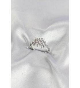 Gümüş Renk Zirkon Taşlı Sütun Model Kadın Yüzük 5886 - HPSBYI2217-8703