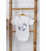 Pia Baby Premium %100 Pamuk İsme Özel Organik Baskılı Çıtçıtlı Bebek Body Zıbın Modelleri 5020-16 (Ekru)