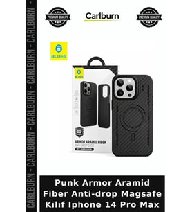 Punk Armor Aramid Fiber Anti-drop Magsafe Kılıf Iphone 14 Pro Max Koruyucu Cihaz Kapağı Kapak