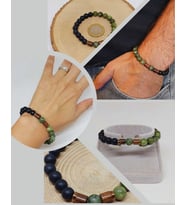 Yeşim & Oniks Taşı 8mm Unisex Tasarım Bileklik Hawaii Model (15009)