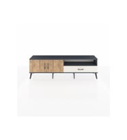 Arges TV Ünitesi 2 Raflı Tek Çekmeceli 2 Kapaklı 176x30x51 Antrasit-Çam/Aytaşı