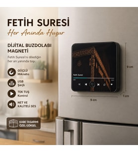 Fetih Suresi Çalan Kabe Temalı Dijital Buzdolabı Magneti  USB Şarjlı  4 Saat Kesintisiz Çalışma  Manevi Hediye