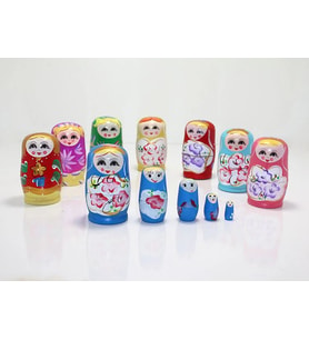 Northcity 5'li Ahşap Matruşka Seti - İç İçe 5 Parça Ahşap Matruşka Hediyelik (12 Cm)